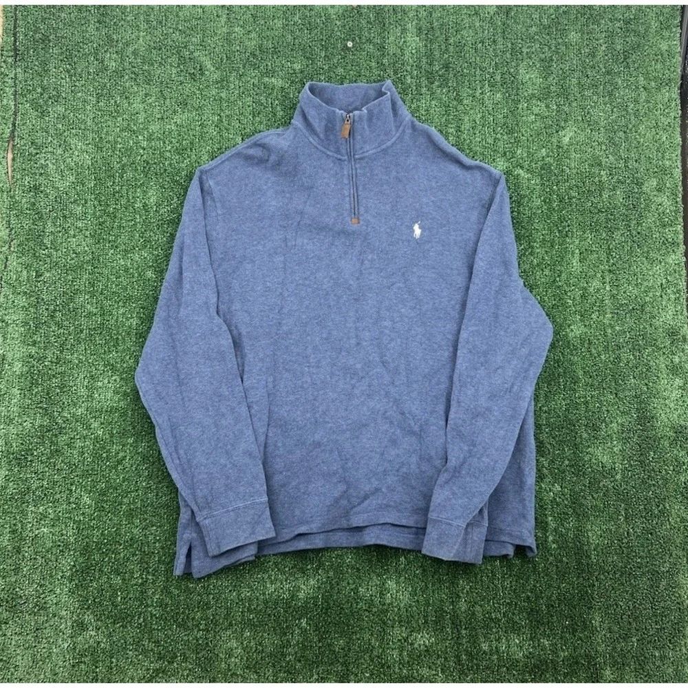 Polo Ralph Lauren Mens Half Zip Quarter Zip Pullover Blue Size XXL